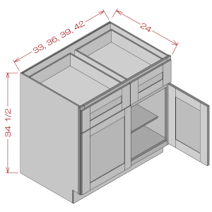 Double Door Double Drawer Base