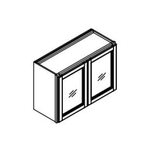 18'' High Two Glass Door Wall Cabinet