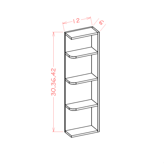 Casselberry Saddle Wall Open End Shelf - 6