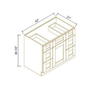 Vanity Single Sink Combo- With 6Drawers
