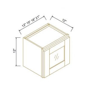 12''H Single GlassDoor Wall Cabinets