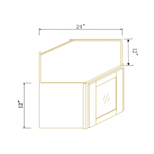 12''H GlassDoor Wall Diagonal Corner Cabinet