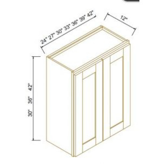 ESCADA DOVE-WALL CABINET 42''W*42''H*12''D 2DOORS 3SHELVES