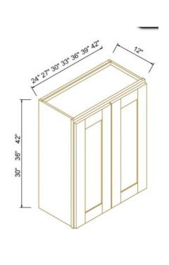 ESCADA DOVE-WALL CABINET 42''W*42''H*12''D 2DOORS 3SHELVES