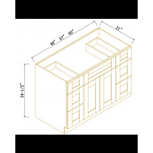 Vanity Single Sink Combo With Drawers On Both Side