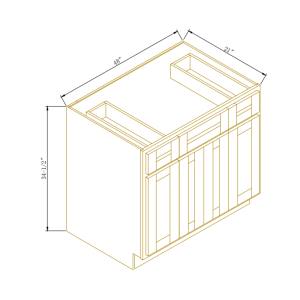 Vanity Single Sink Combo with 4 Doors