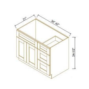 Vanity Sink Bases With Three Drawers Right