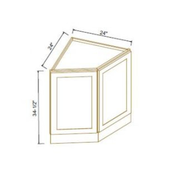 ESCADA WHITE-BASE END CORNER CABINET 24''W*34-1/2''H*24''D 2DOORS