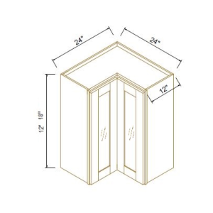 12'' H Glass Door Easy Reach Wall Cabinet