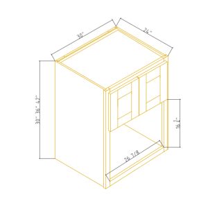 24''D Wall Microwave Open Shelf