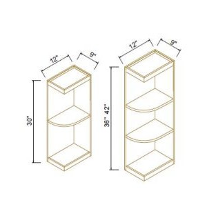 9'' W Wall End Open Shelves