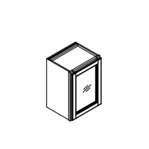 18'' High One Glass Door Wall Cabinet