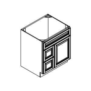 Vanity Combo Base Cabinet - Drawers Left