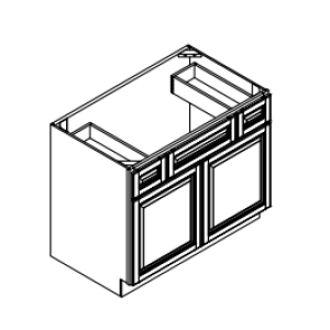 Vanity Combo Base Cabinet - Center Sink