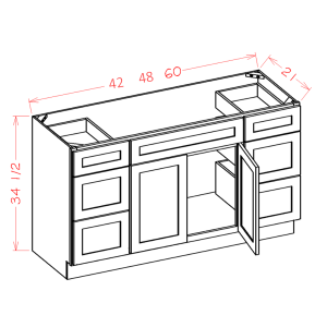 Double Drawer Stack Vanity Combo Bases