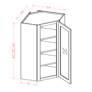 Glass Door Diagonal Corner Wall Cabinets