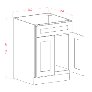 Sink Base with Single False Drawer Front