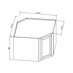 18''H Diagonal Corner Wall Cabinet