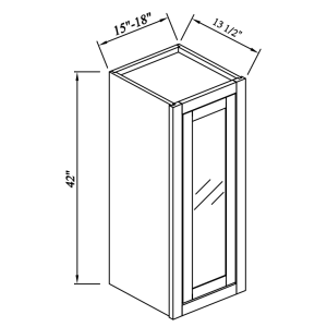 42''H Single GlassDoor Wall Cabinets