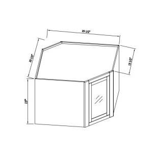 15'' H Glass Door Easy Reach Wall Cabinet