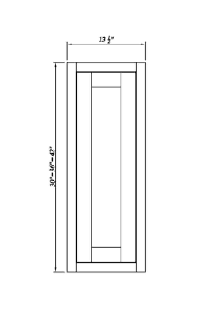 INSET ORIGAMI WHITE-WALL DECO DOOR PANEL 13.5''W*30''H*3/4