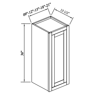 36'' H Single Door Wall Cabinets