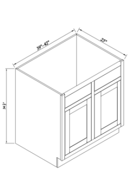 INSET ORIGAMI WHITE-SINK BASE CABINET 39