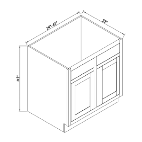 INSET ORIGAMI WHITE-SINK BASE CABINET 39