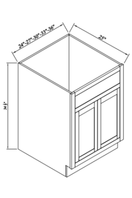 INSET ORIGAMI WHITE-SINK BASE CABINET 27