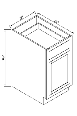 INSET ORIGAMI WHITE-SOFT CLOSING BASE WASTE BASKET CABINET 18
