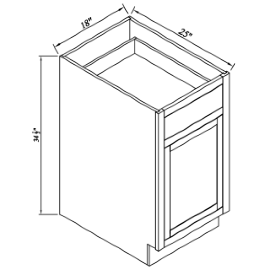 INSET ORIGAMI WHITE-SOFT CLOSING BASE WASTE BASKET CABINET 18