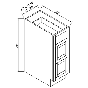 Vanity Three Drawer Bases