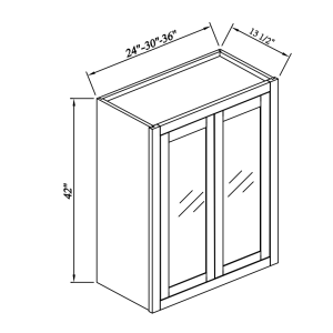42''H Double GlassDoors Wall Cabinets