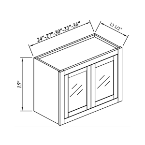 15''H Double GlassDoors Wall Cabinets