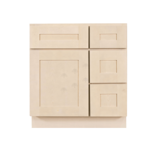 Lancaster Series Stone Wash Finish Shaker Vanity Sink Base Cabinet with Drawer Right W30