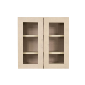 Lancaster Series Stone Wash Finish Shaker Wall Mullion Door Cabinet W30