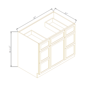 Vanity Single Sink Combo With 6 Drawers