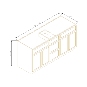Vanity Double Sink Combo With Central Drawers