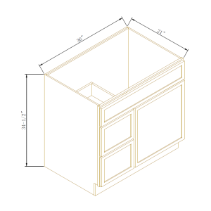 Vanity Sink Bases with 2 Drawers Left