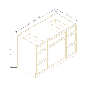 Vanity Single Sink Combo With Drawers On Both Side