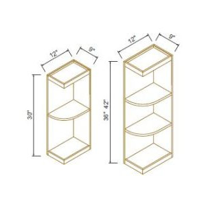 9'' W Wall End Open Shelves