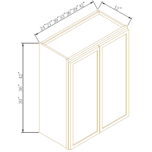 36'' H Double Doors Wall Cabinets