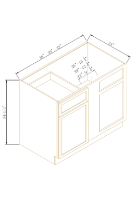 NEWTOWN JADE GREEN-BASE BLIND CORNER CABINET 36''W*24''D*34-1/2''H 1DOOR 1DRAWER 1SHELF(REQUEST 39