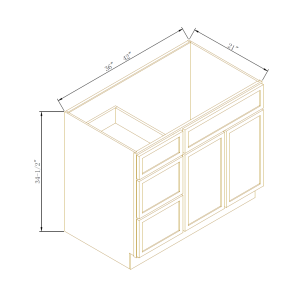 Vanity Sink Bases With Three Drawers Left