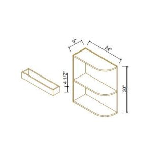 9'' Wide Base End Open Shelves