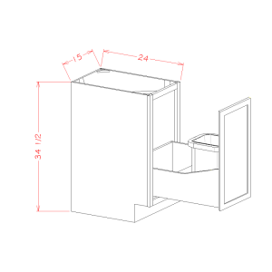 Single Full Height Door Base Kit with Single Trashcan Pullout