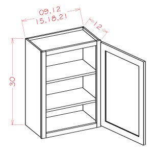 30'' High Single Door Wall Cabinets