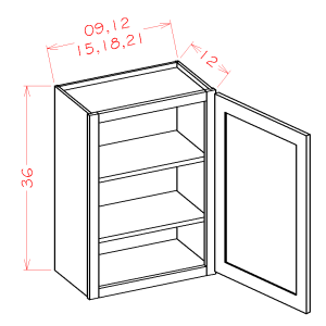 36'' High Single Door Wall Cabinets