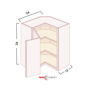 WALL PIE CUT CORNER CABINETS