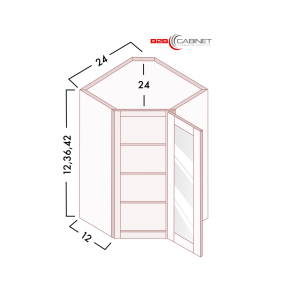 GLASS DOOR WALL DIAGONAL CABINETS